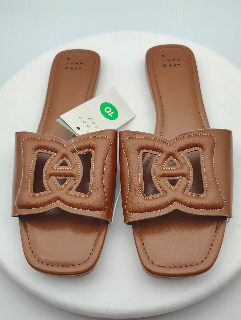 New A New Day Deidra Casual Sandals In Cognac Size Women's 10